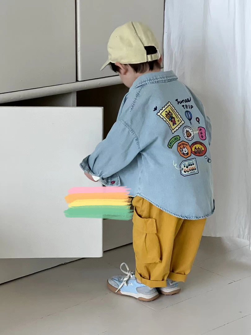 【新疆包邮】春季新款韩版涂鸦牛仔外套L413