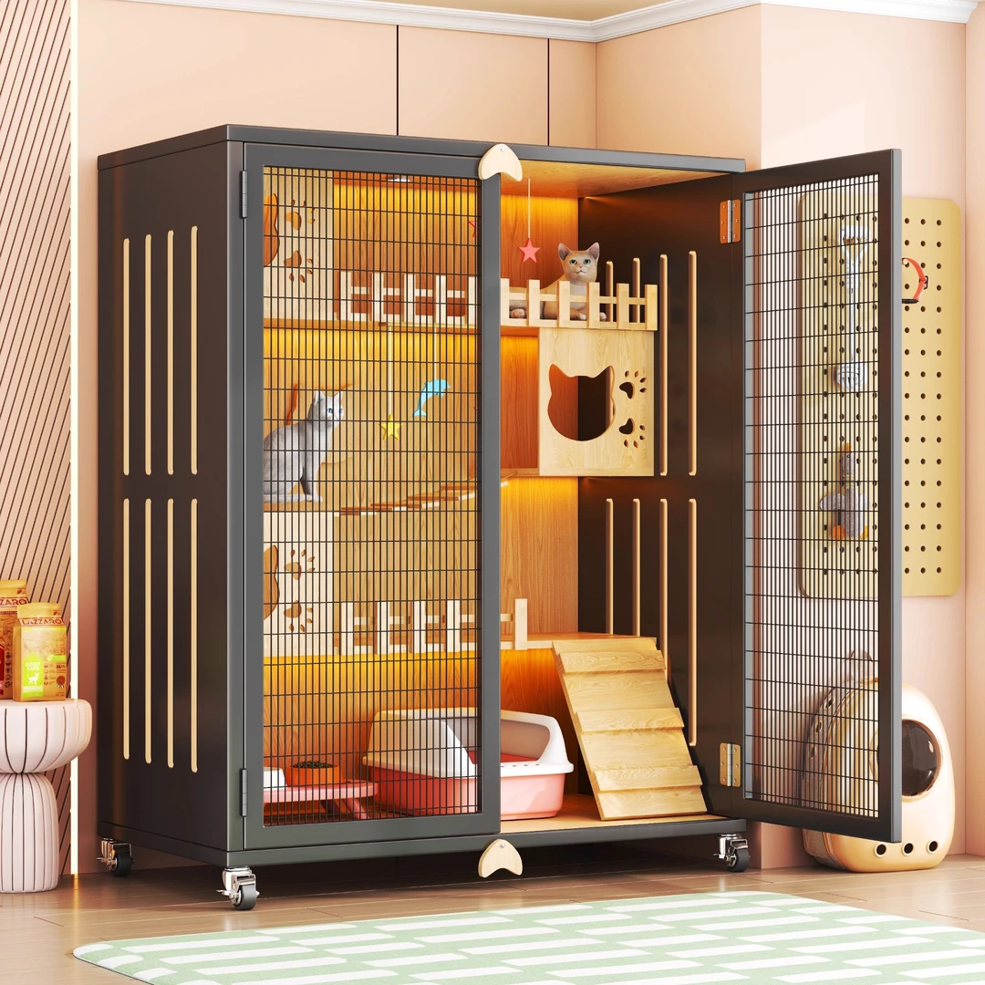 四季通用豪华室内笼子猫窝猫柜子超大家用自由空间猫舍猫笼