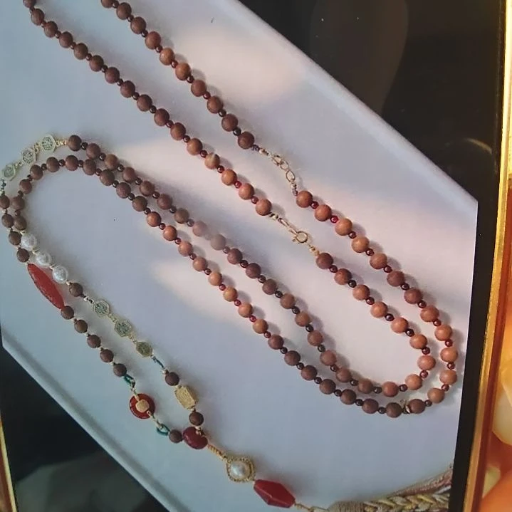 非金属鹅梨斜挎 手工串珠