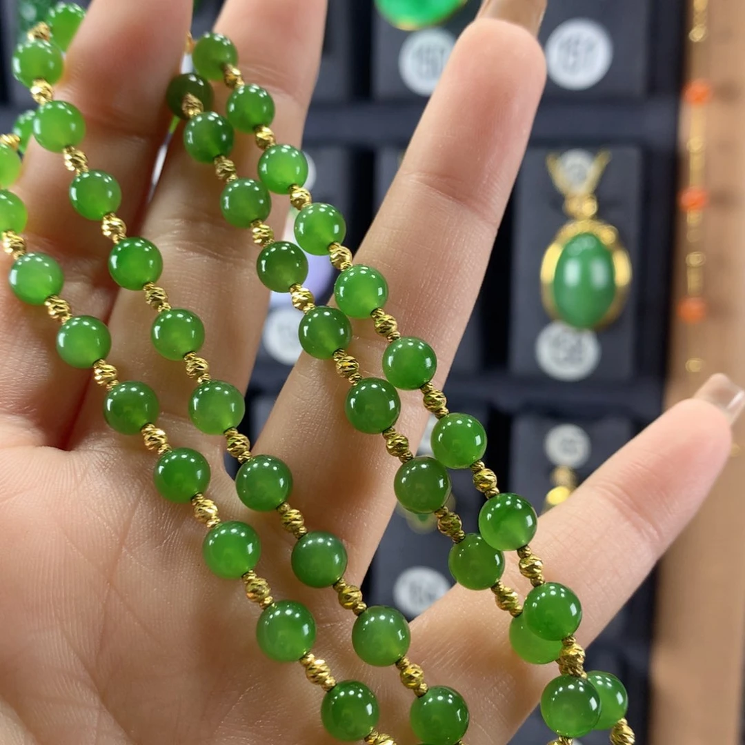 和田玉项链18K金镶嵌一****期