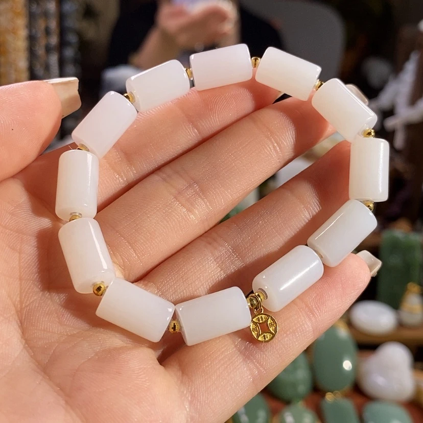 【闪购商品】18K金镶嵌手串和田玉