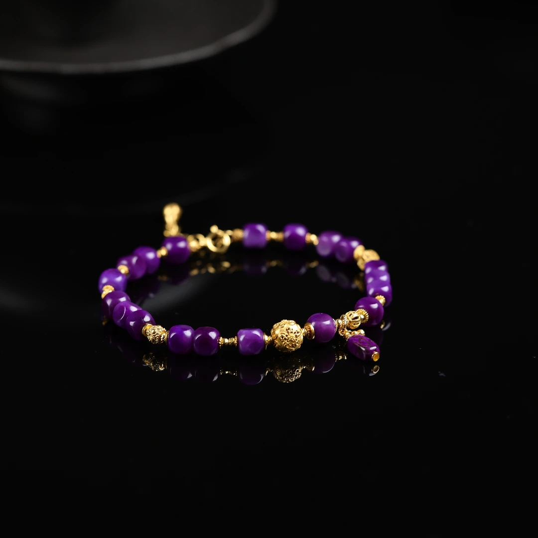 “非晚”珍藏级精品高色舒俱来方糖18k金手链