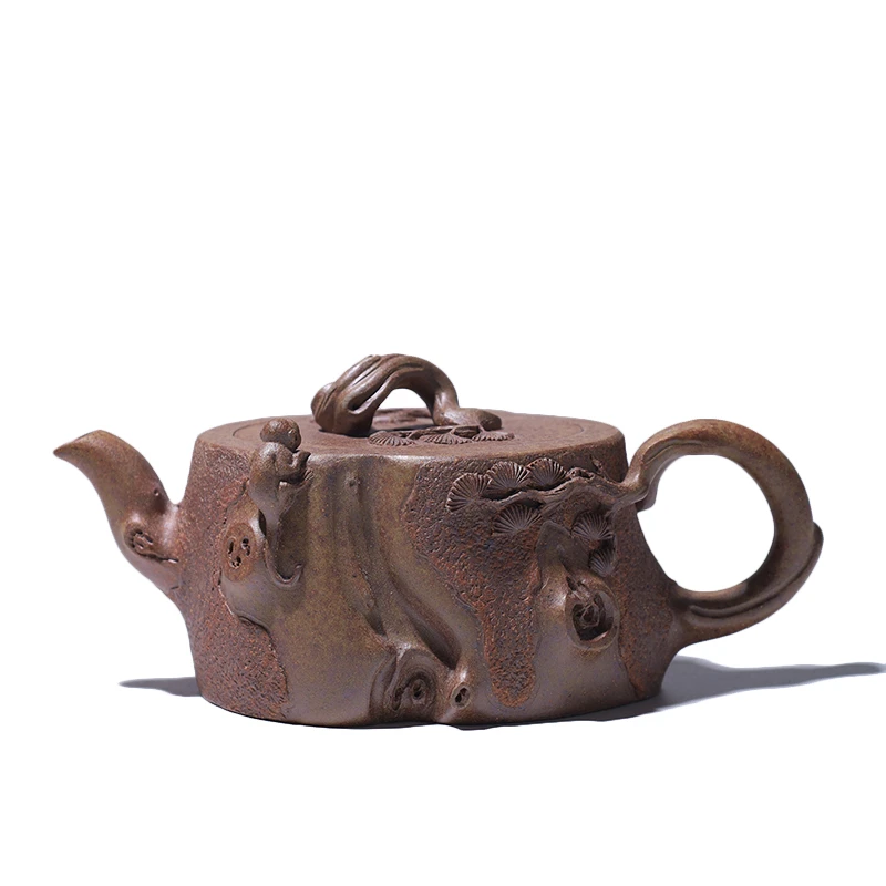 大吉羊柴烧 宜兴紫砂壶茶壶 原矿本山绿泥攀松160ml李孟华