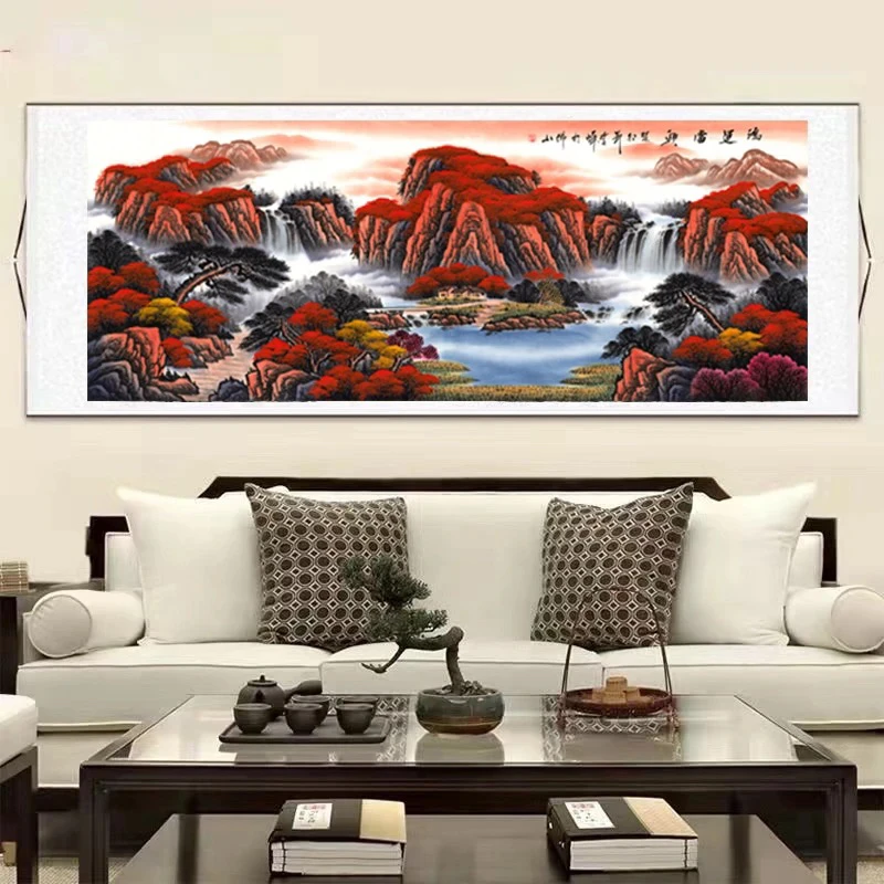 国风山水画客厅书房办公装饰挂画