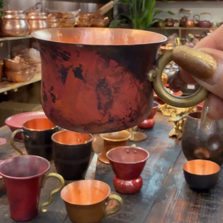 紫铜手工制作茶杯