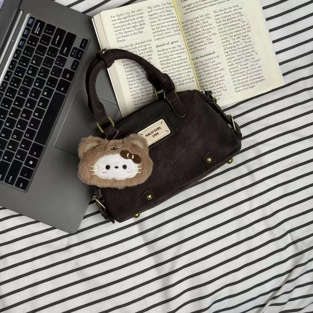 一张同学【长约23宽10高13cm】时尚手提单肩包C8611咖