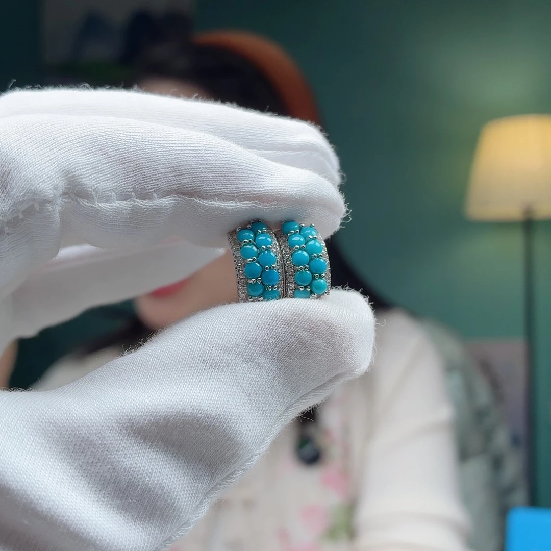 绿松石银S925镶嵌珠宝奇石