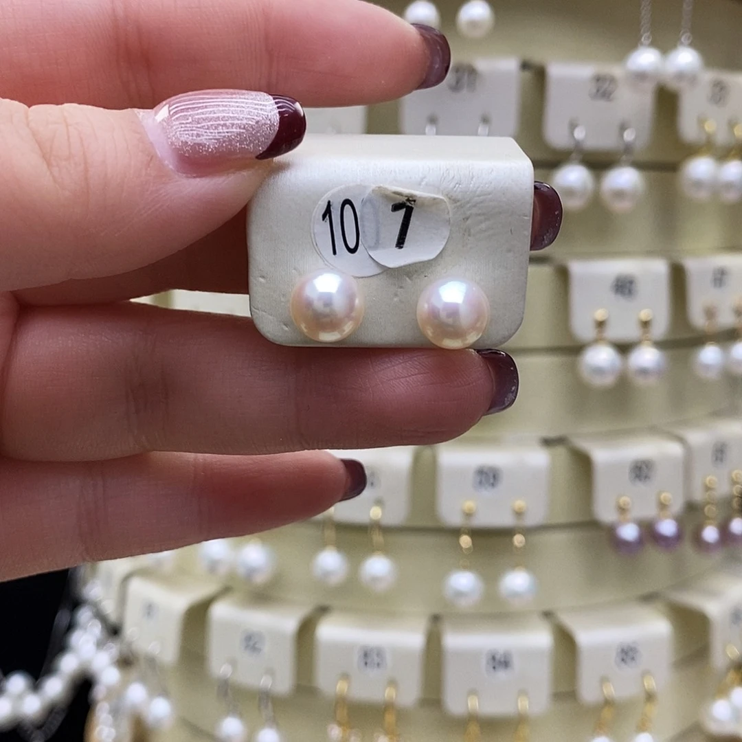 淡水珍珠耳饰银S925镶嵌