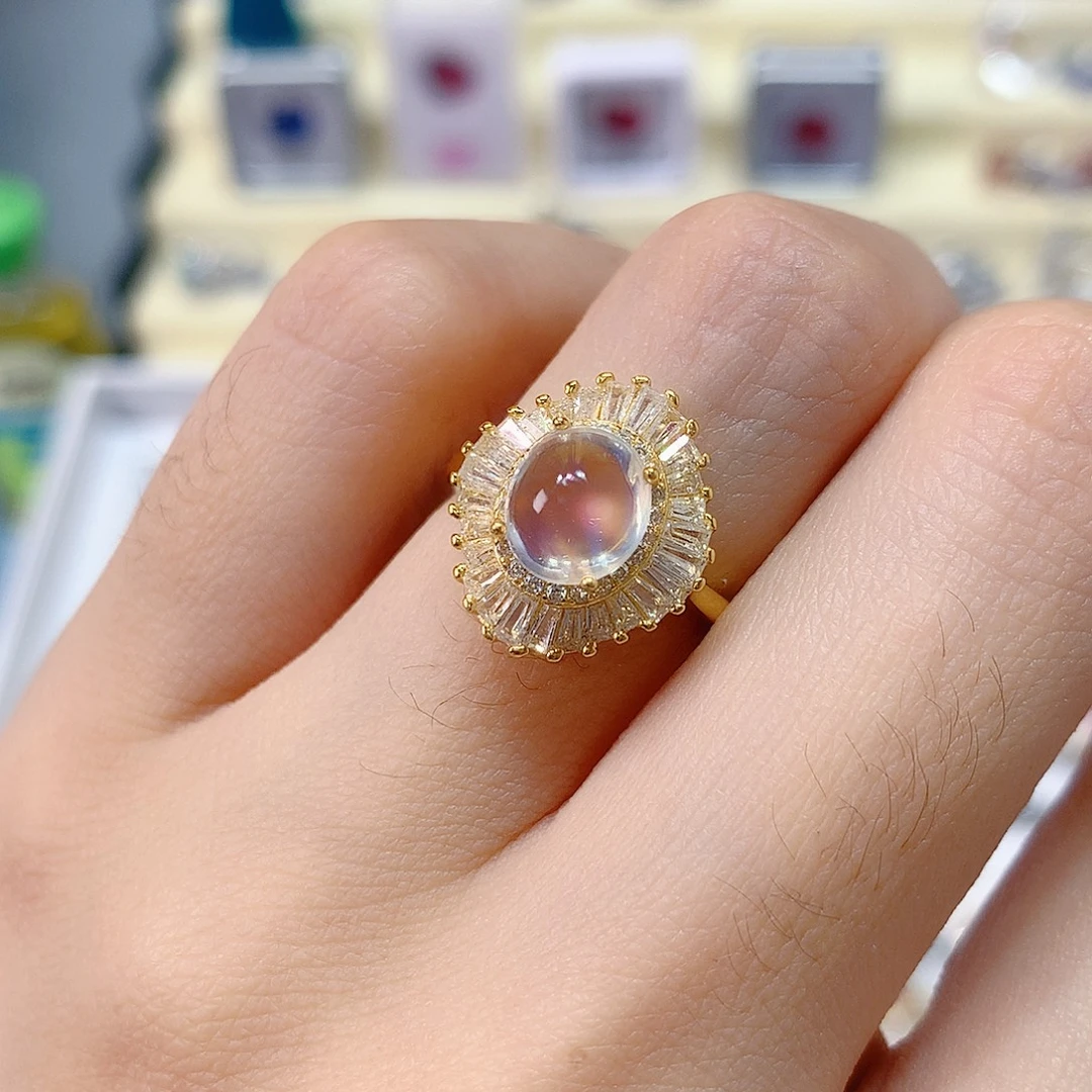 银S925镶嵌月光石戒指