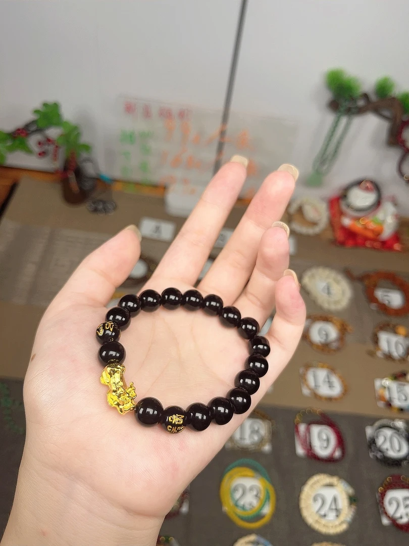 铜合金手链 2025新款越南男貔貅手串转运珠霸气时尚六字箴言