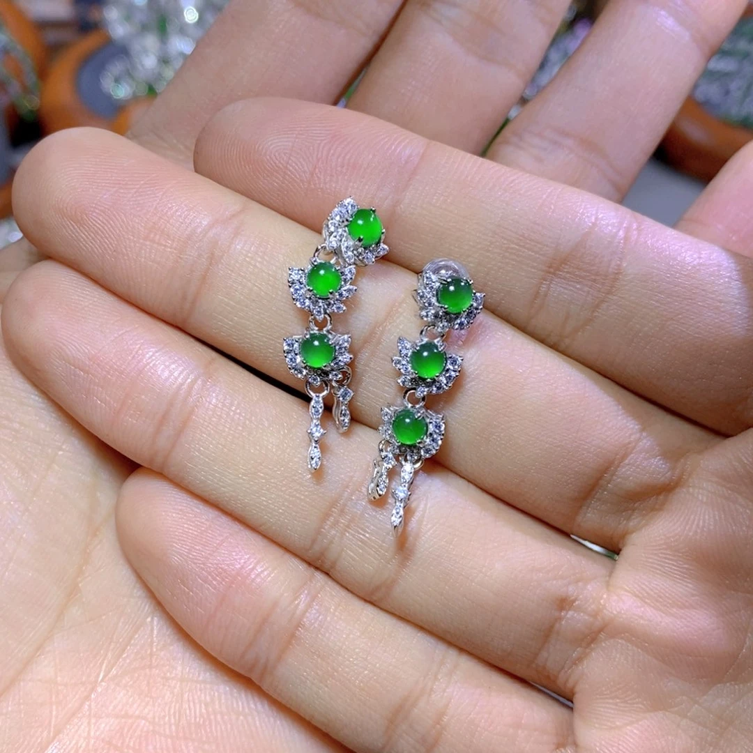 翡翠颈饰银S925镶嵌天然翡翠