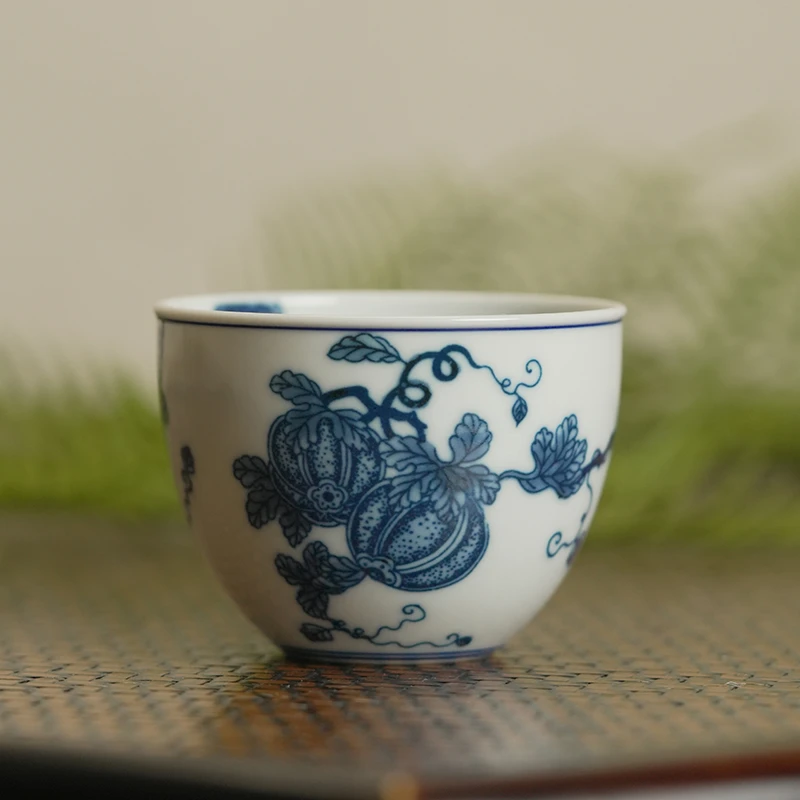 【栗子严选】仿清西瓜缸杯（中号）纯手工主人杯手绘陶瓷moshe829