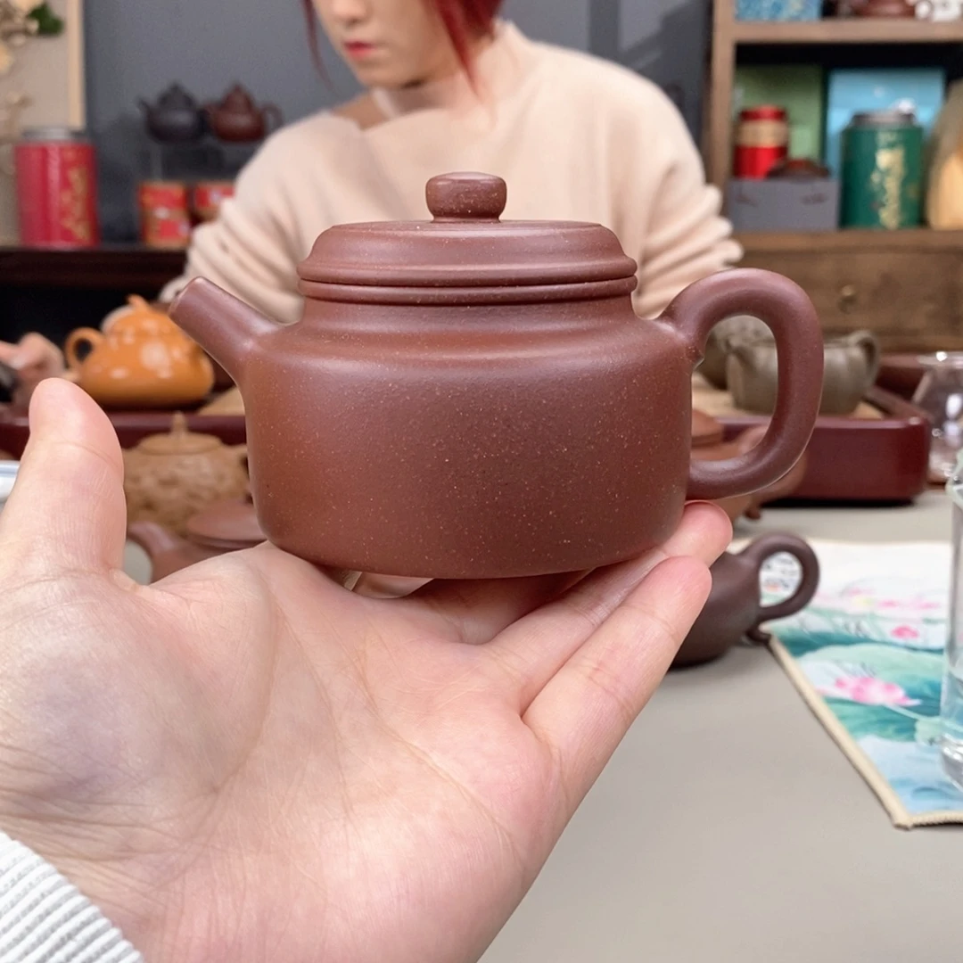 紫砂茶壶四号井紫泥半手德钟200cc