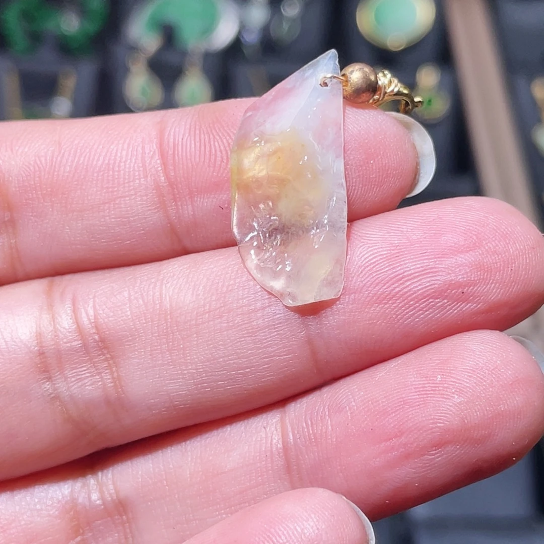 翡翠14K金镶嵌颈饰