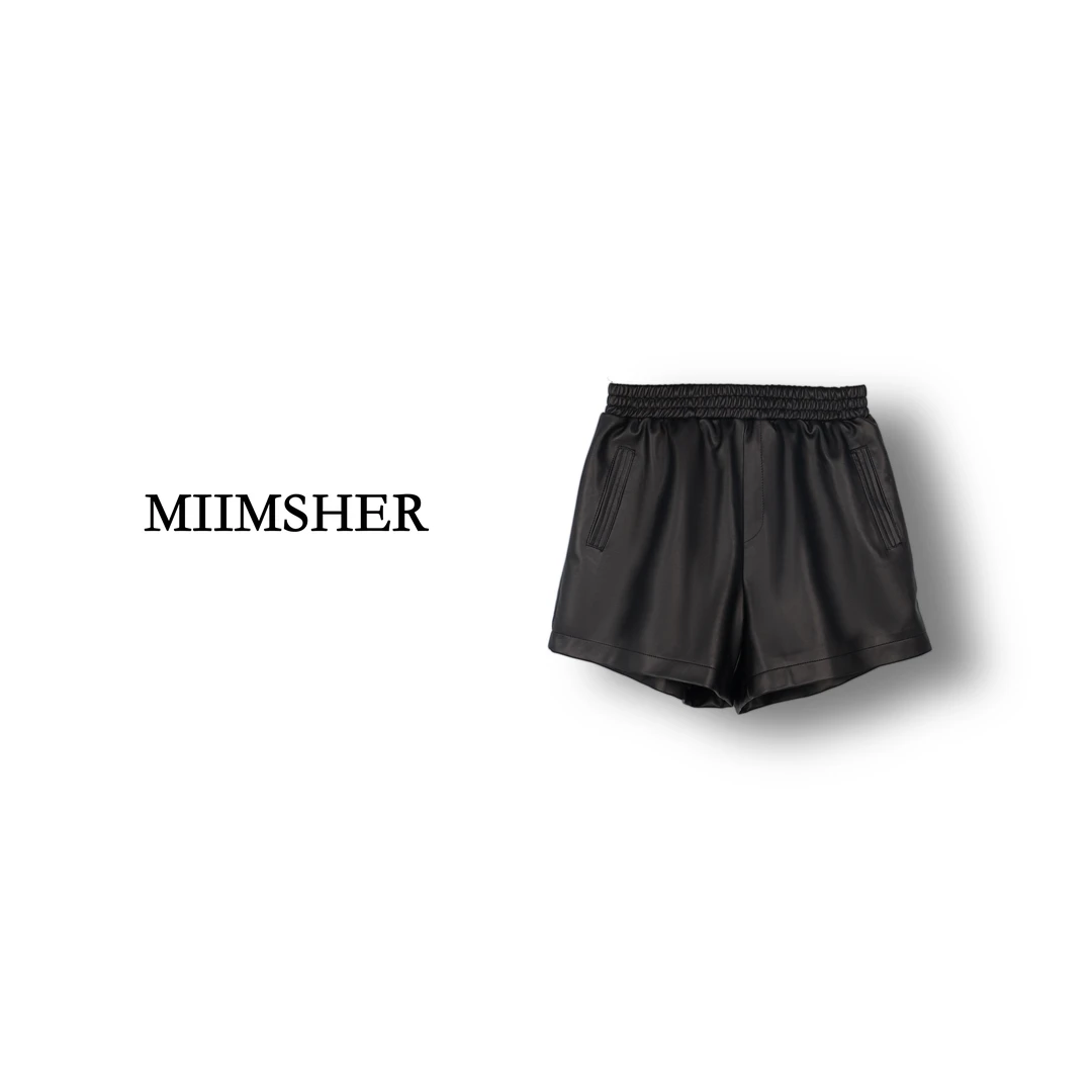 【筱筱专属】皮短裤外穿高腰大码黑色百搭A字阔腿pu皮短裤25D5003