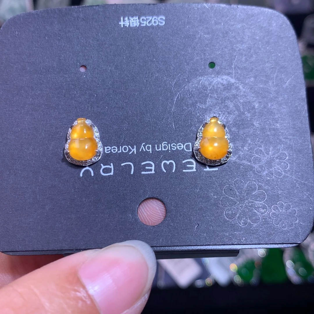 【闪购商品】银S925镶嵌翡翠耳饰