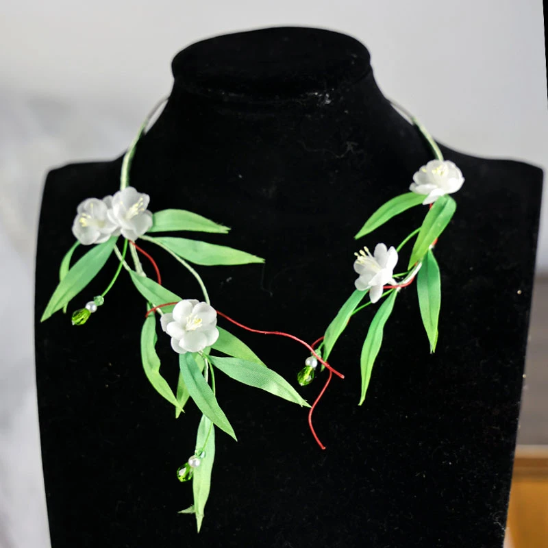 【直播】T-80-1耀如春华 柳梢头 原创古风纯手工真丝烫花发钗汉服