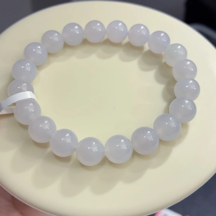 翡翠未镶嵌手链冰胶浅紫卡9.8