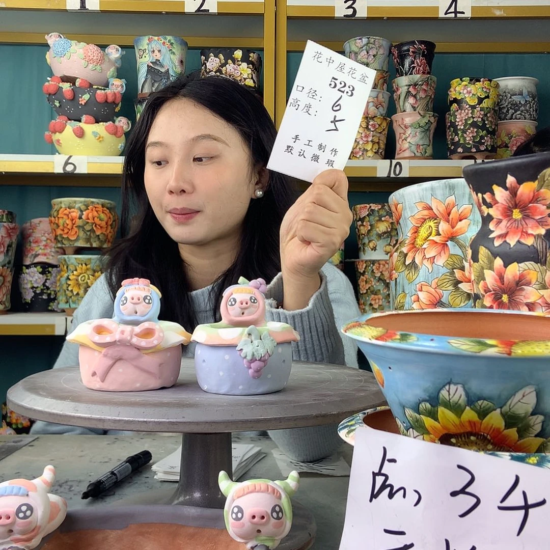 陶景德镇手工花盆523