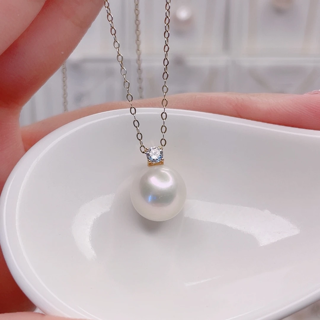 淡水珍珠银S925镶嵌颈饰