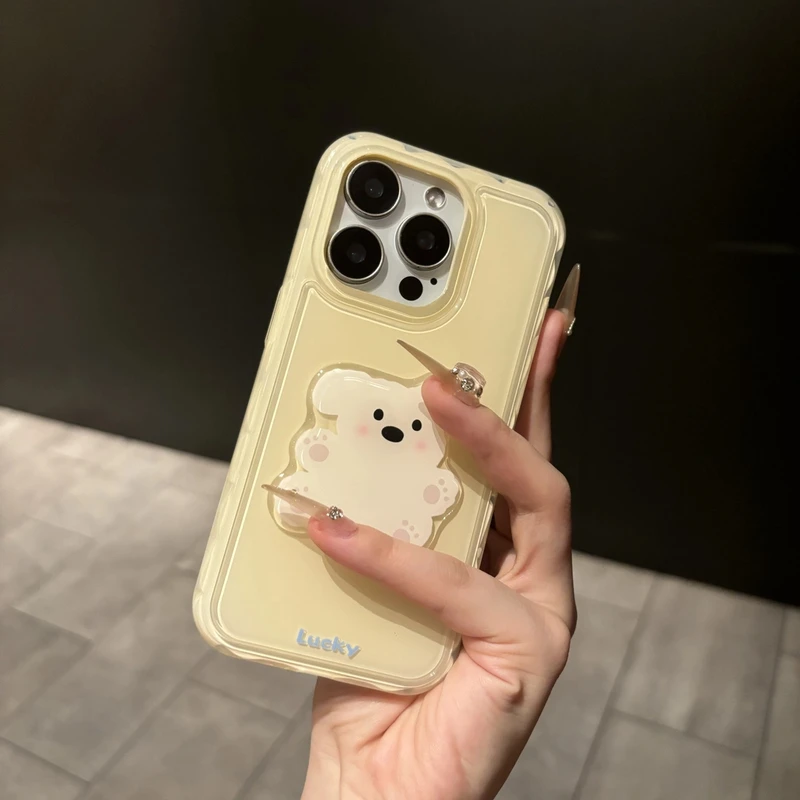 简约纯色糖果色软壳奶黄可爱考拉适用iPhone15promax手机壳13/14