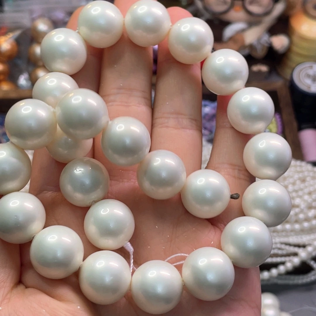 16mm贝南洋白一条手工半成品散珠默认微瑕