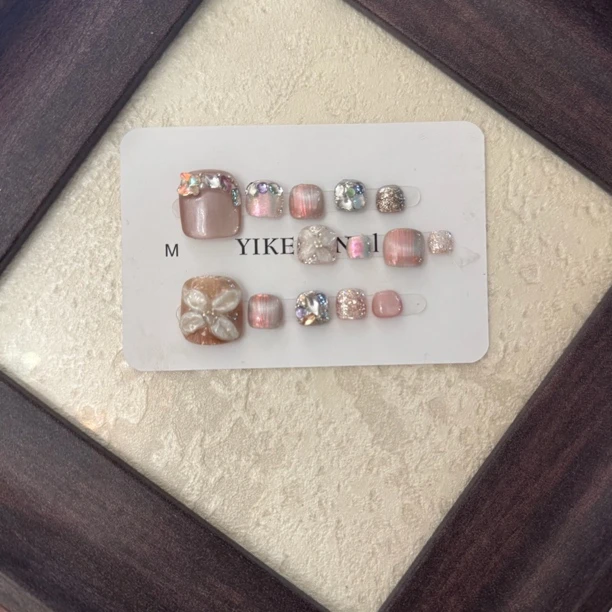 （璀璨星光脚甲）伊克拉春夏脚趾甲贴片显白爆闪百搭可拆卸美甲