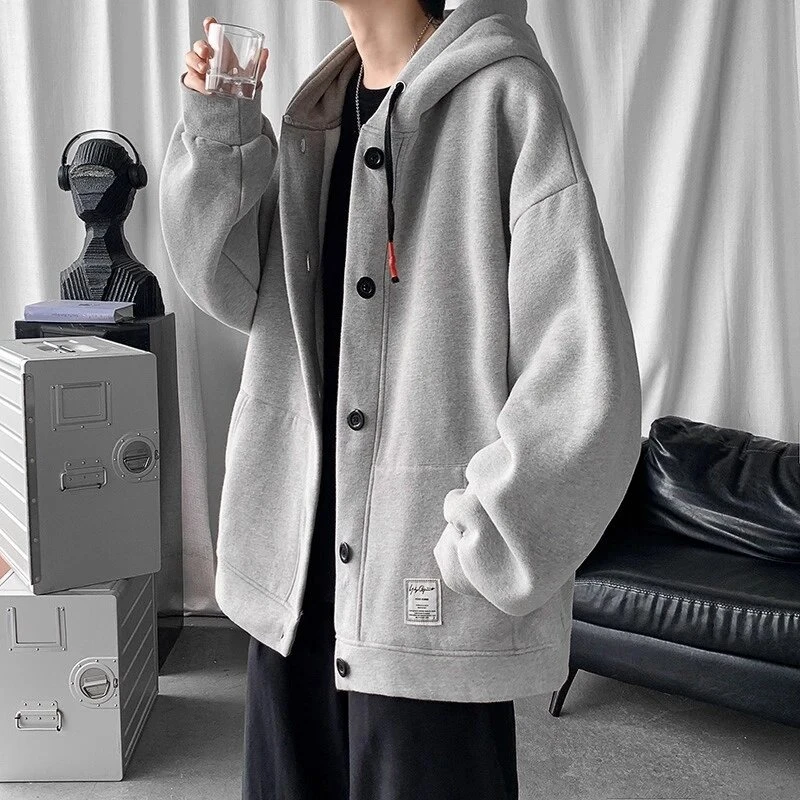 仓石一树潮牌2025新款连帽开衫卫衣男士春秋季宽松青少年夹克外套