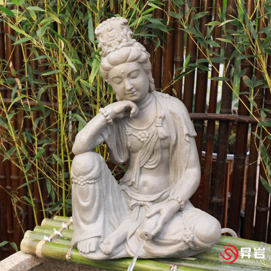 昇岩中式禅意复家居滴水观音中式禅意复古玄关庭院造景