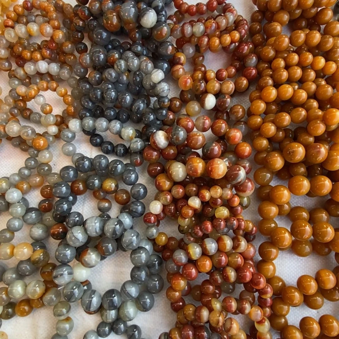 石英质玉（黄龙玉）合金颈饰