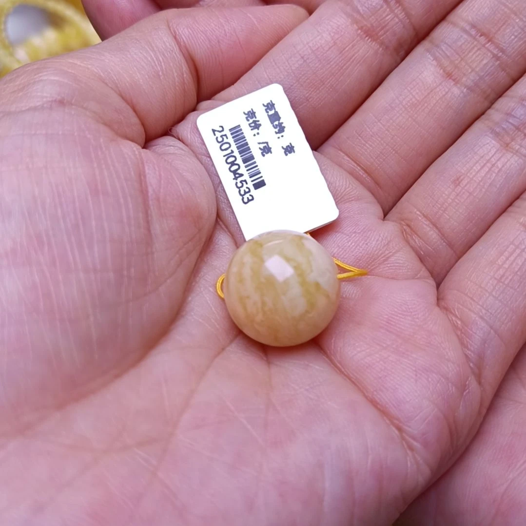 蜜蜡裸石未镶嵌小*俄料蜜蜡满腊虎皮单珠