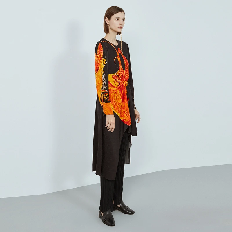 Marisfrolg/玛丝菲尔女装秋新款中式时尚复古宽松连衣裙A1KT32296