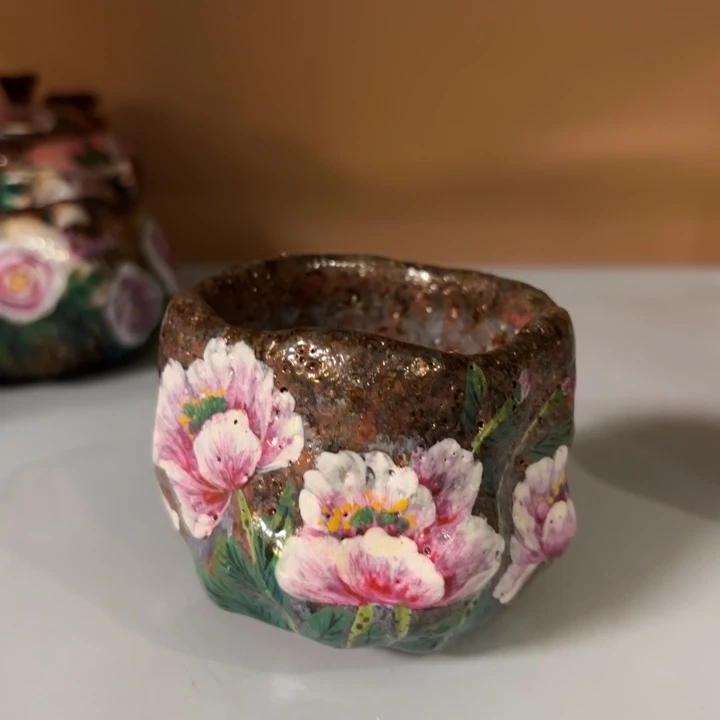 柴烧纯手工手绘陶瓷