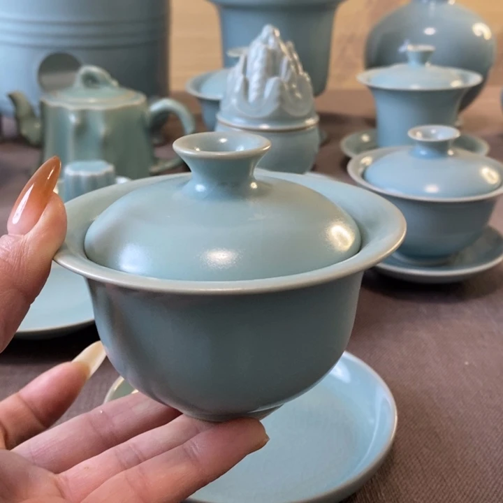 橘***耶瓷片元宝盖碗一一一一一一一