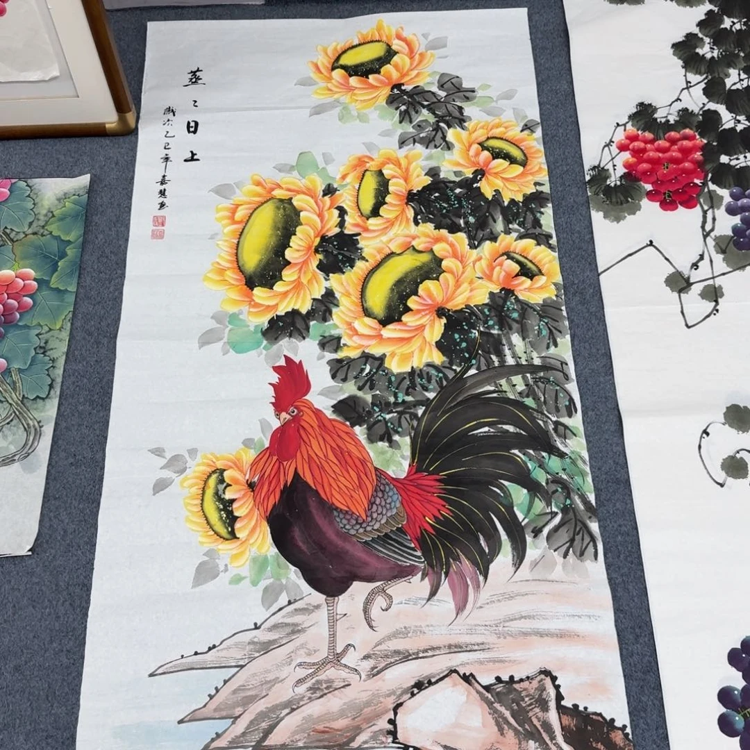 国画四尺尺寸70X140纯手绘作品