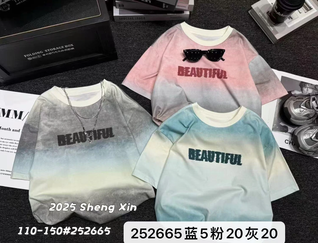 短袖T恤夏季韩版字母印花男女童休闲百搭童装上衣