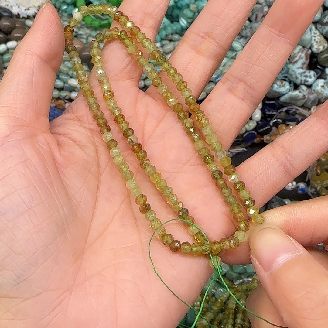 玛瑙/玉髓合金珠宝半成品沙弗莱3mm算盘一条切面