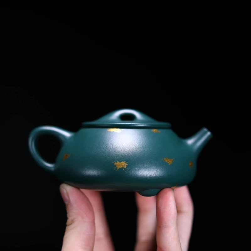 【**专用】龙德堂紫砂壶 汤华刚 苏门答腊青 （石瓢加金）THG024