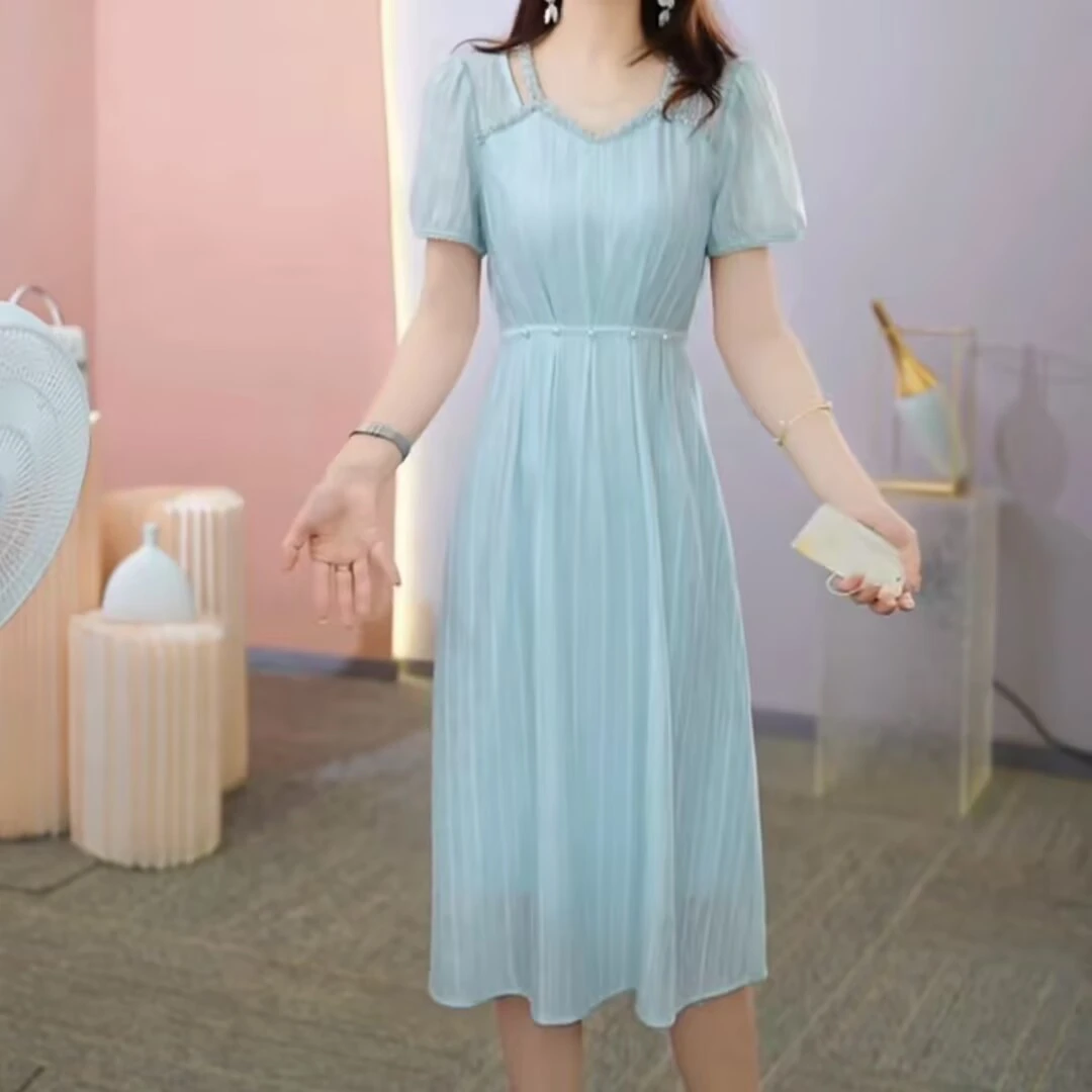 【铭悦定制】KK897 # 新款 2025 夏季 收腰 显瘦 修身 连衣裙优雅