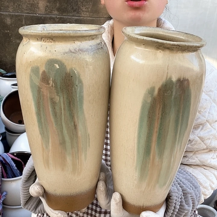 紫砂花盆瑕疵口12高31