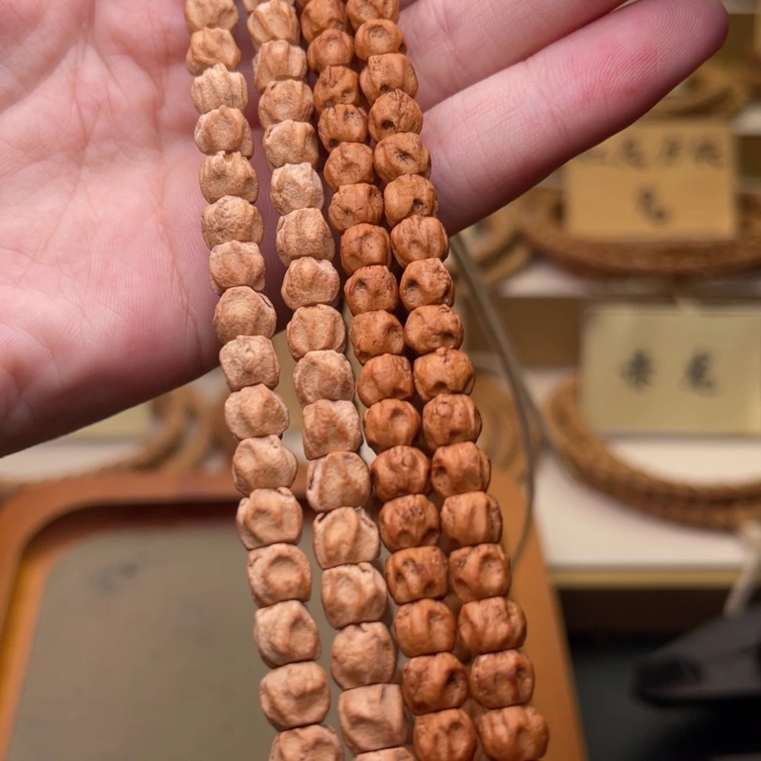 手串柏香籽/百香籽 粉红油皮 方块深坑鬼脸6.6