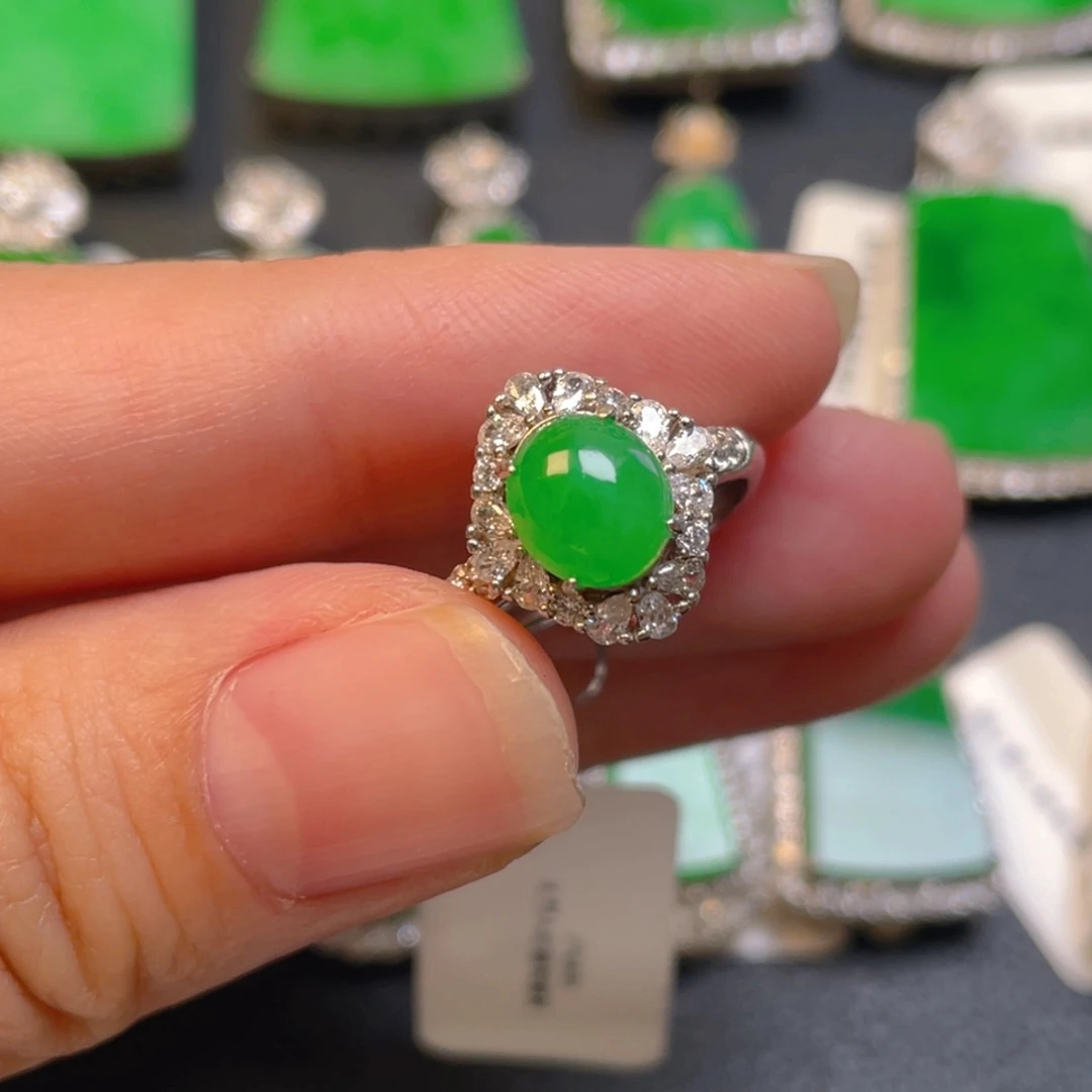 翡翠银S925镶嵌吊坠(不含链)戒指