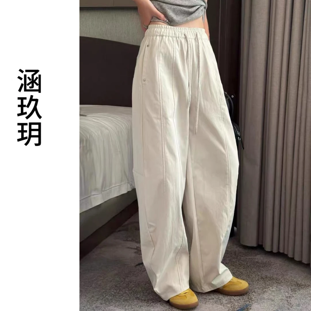 涵玖玥【条纹绳】韩版抽绳休闲百搭弯刀裤06-85062