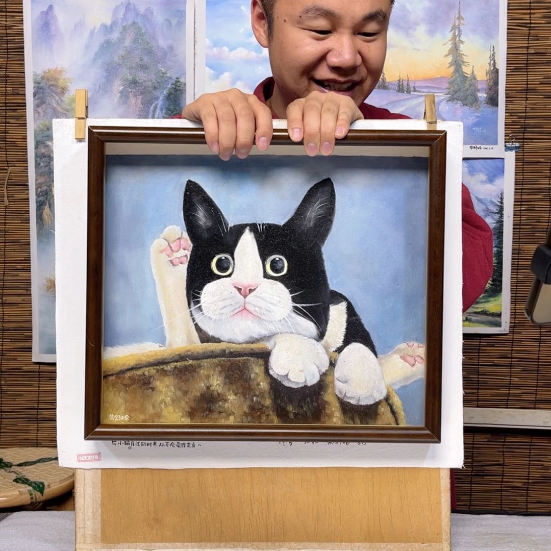油画行路人小院绘画作品竞拍