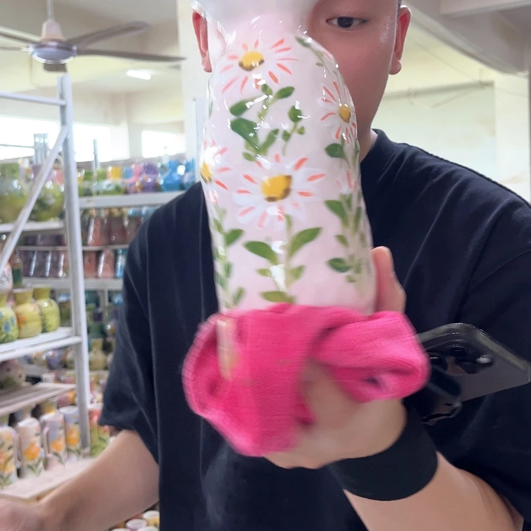 陶瓷手工手绘到手一个微瑕35-29