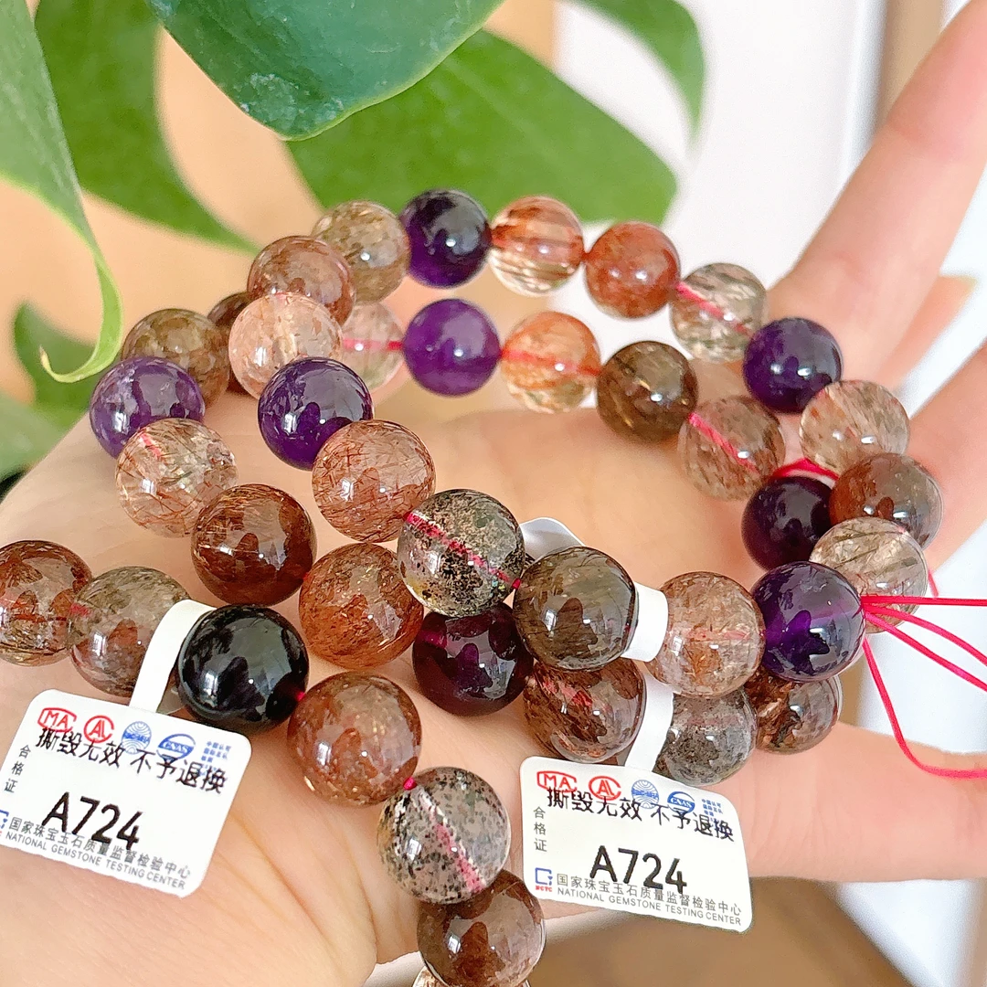 【阿波严选】天然水晶超七手链-A724-多样性发一