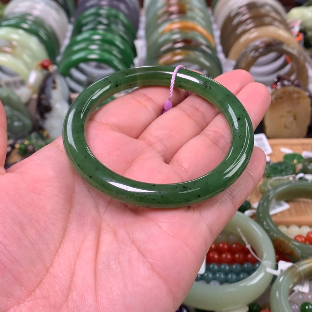 和田玉（碧玉）未镶嵌手镯57_58口径