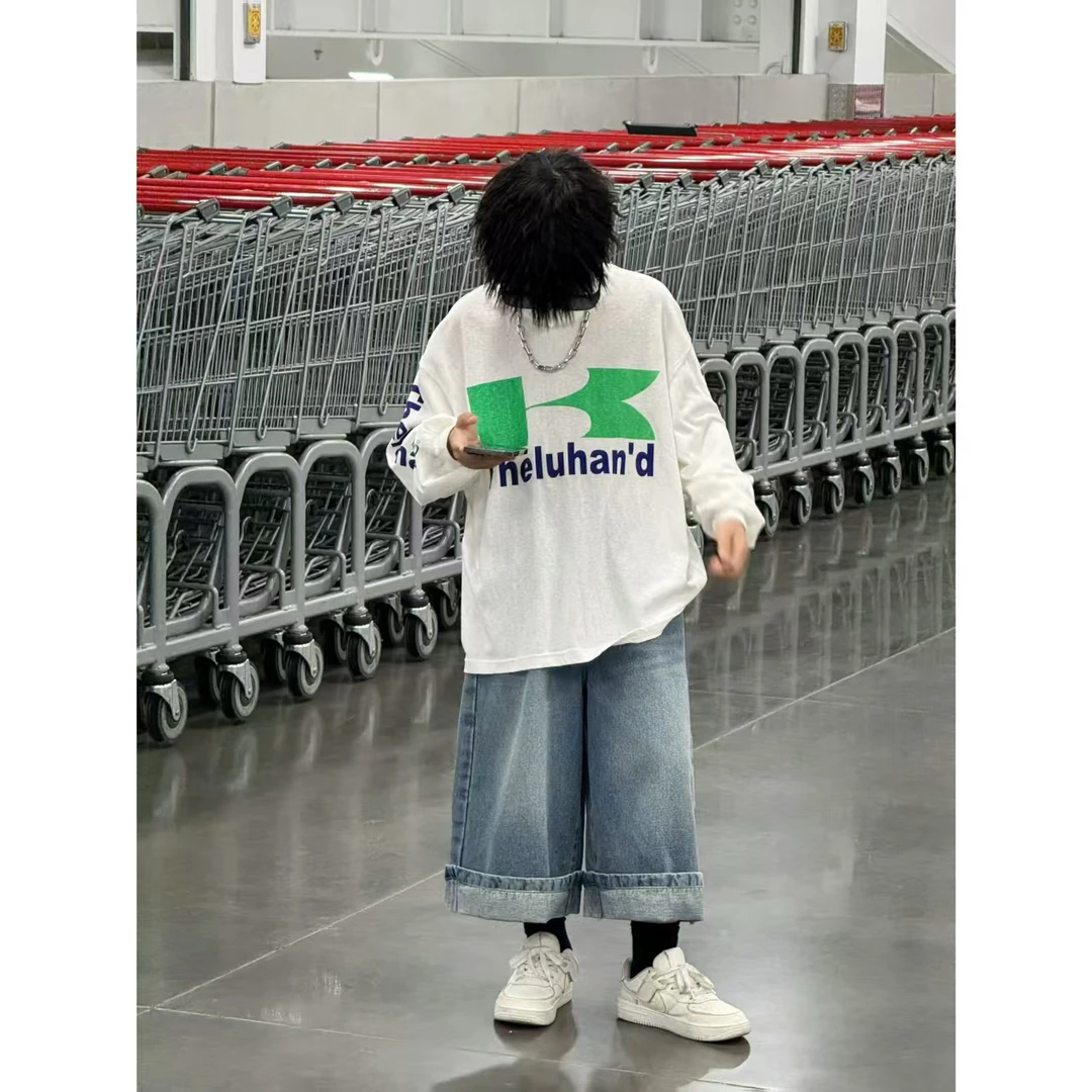 现货THE LUHAN【纤云逸彩】夏季美式休闲亲子装中大童防晒T恤25152