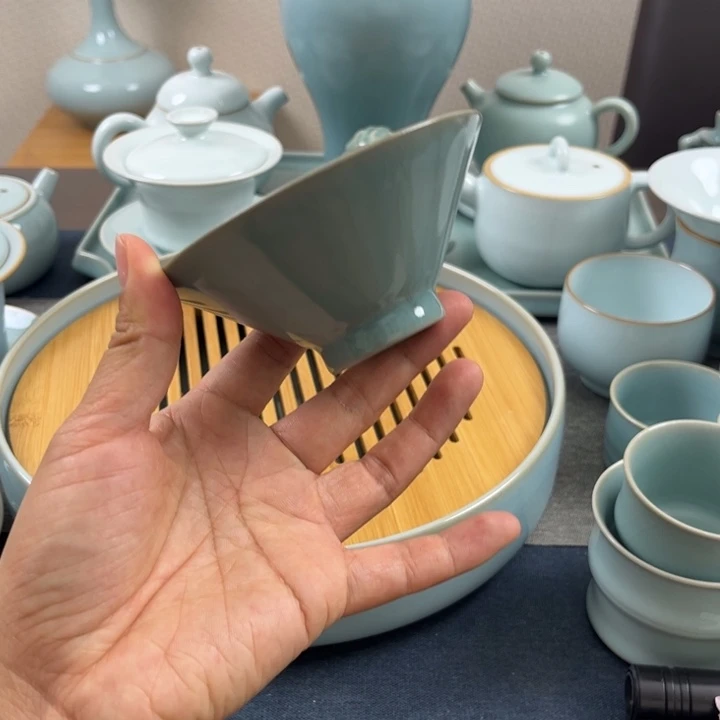 杯仿古釉斗笠杯维微瑕手