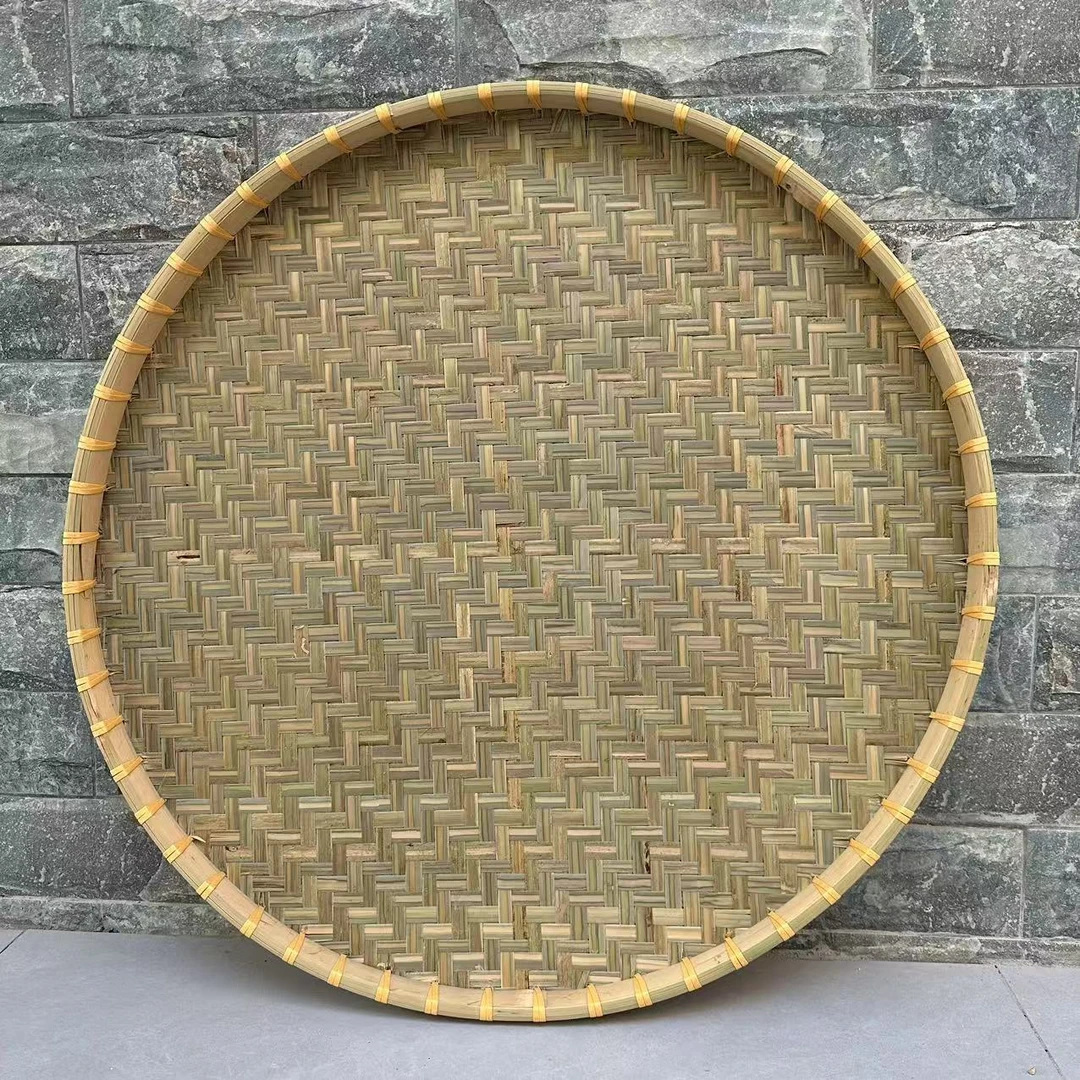 A全竹青皮编织晾晒簸箕（省钱更结实耐用）